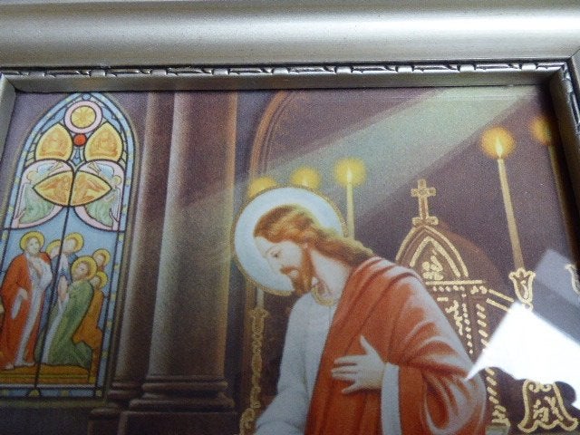 Mooie fotolijst met religieuze afbeelding., Antiek en Kunst, Ophalen of Verzenden