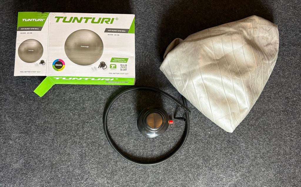 Tunturi fitnessbal 65 cm met pomp, Ophalen of Verzenden, Zo goed als nieuw, Buik, Fitnessbal