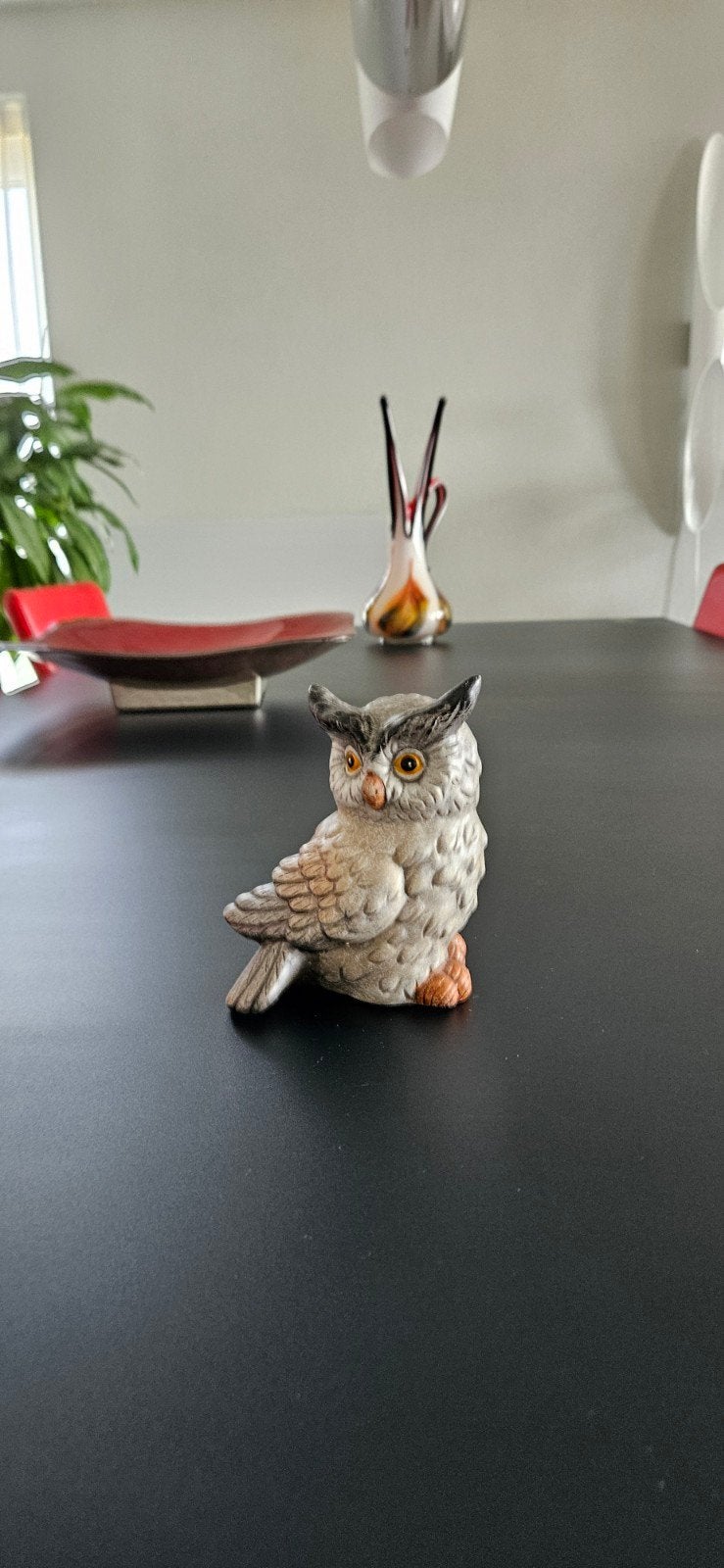 Decoratieve Uil Beeldje - Keramiek, Gebruikt, Overige stijlen, Ophalen of Verzenden, Grijs