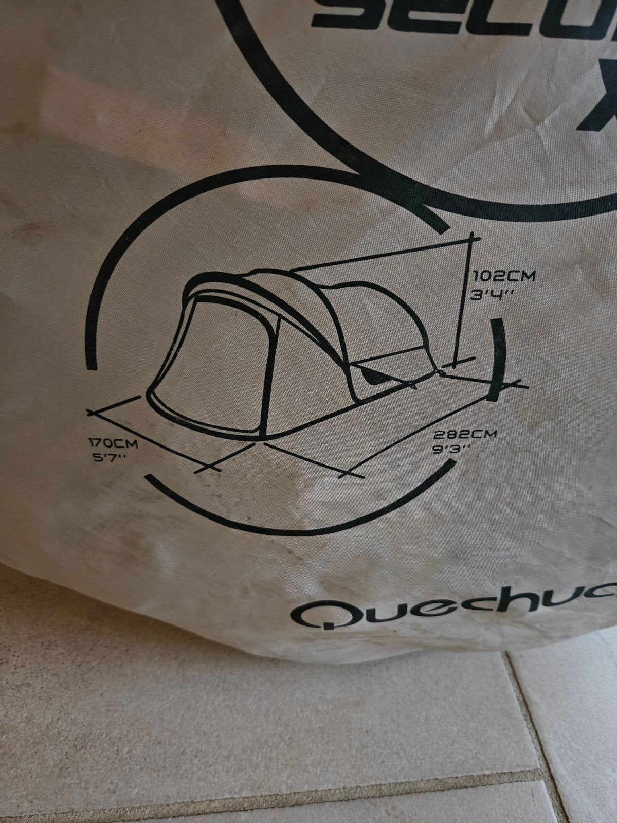 Quechua 2 Seconds XL Air Pop-up Tent - 2 Persoons, Caravans en Kamperen, Tenten, Ophalen, Gebruikt, Tot en met 2