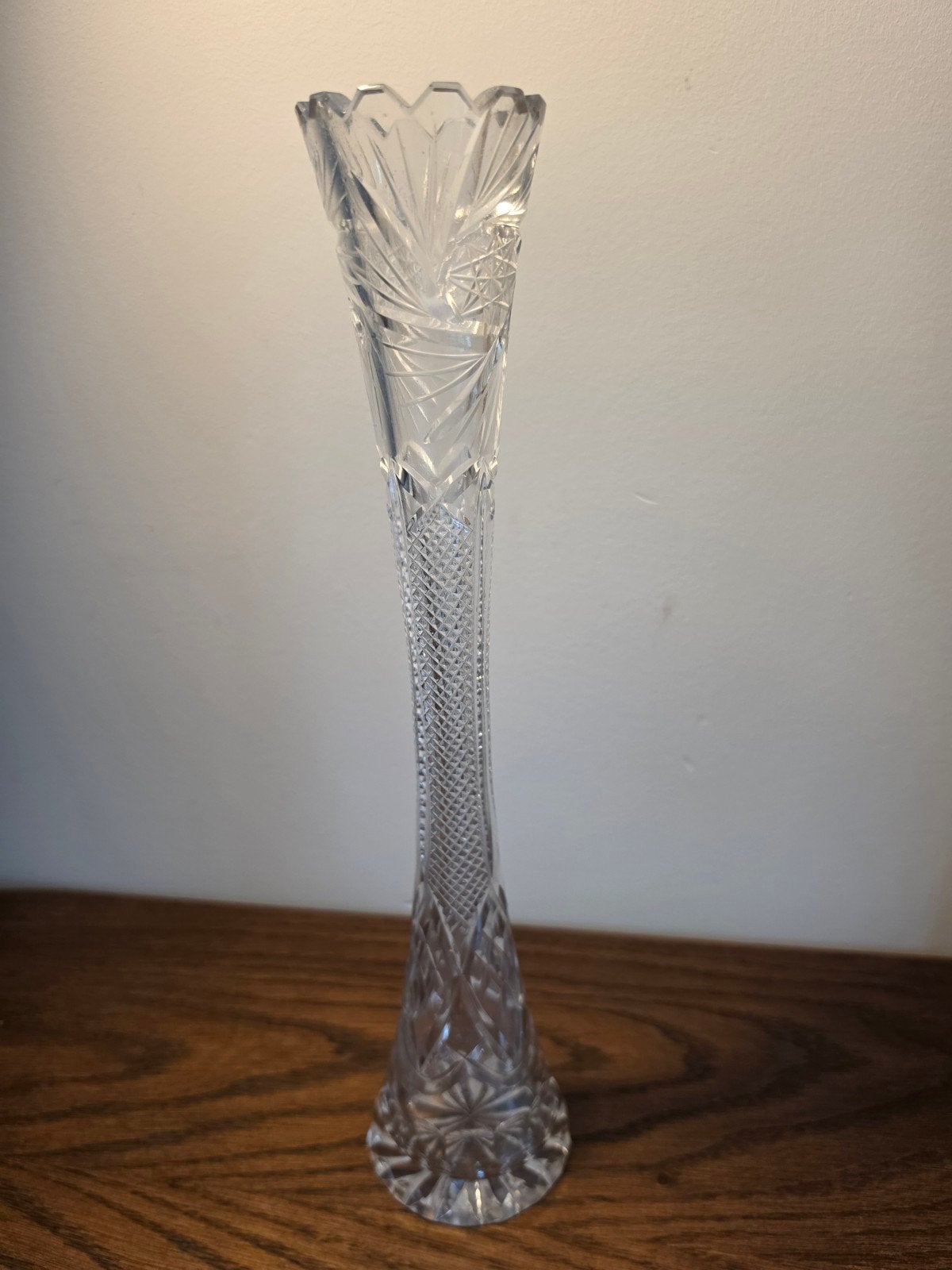 kristallen vaas vintage, Huis en Inrichting, Woonaccessoires | Vazen, Ophalen of Verzenden, Zo goed als nieuw, Transparant