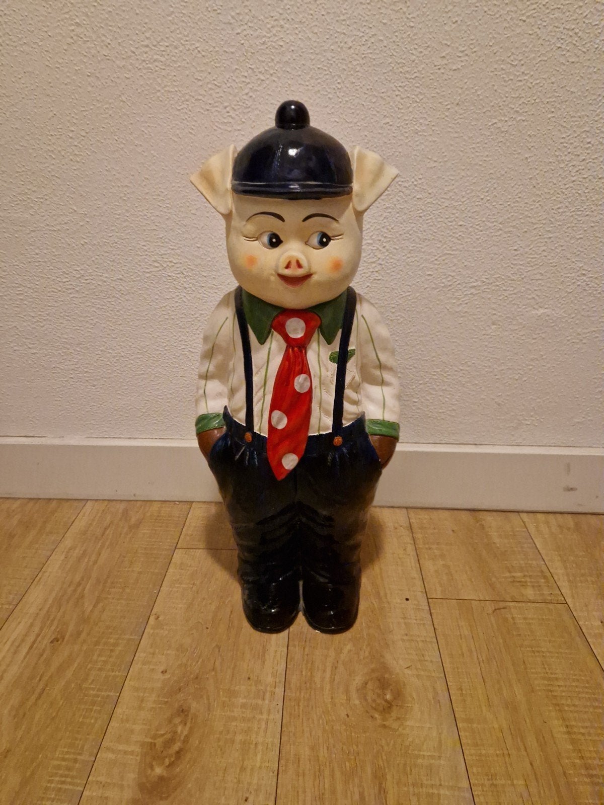 Grote vintage varkens spaarpot - 50 cm, Verzamelen, Ophalen, Gebruikt, Steen, Aardewerk of Keramiek, Dier