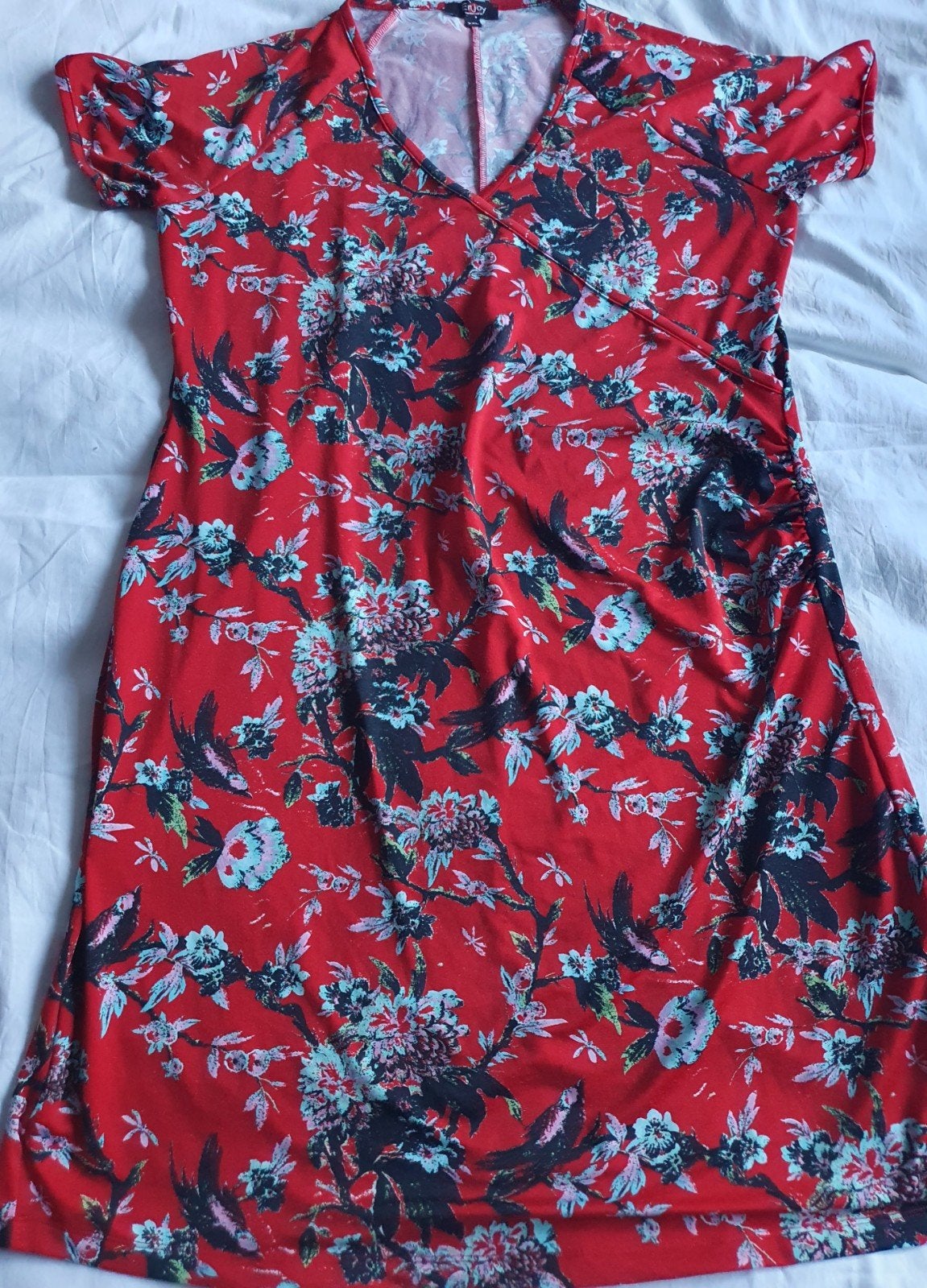 Enjoy overslag jurk  rood  XXL, Maat 46/48 (XL) of groter, Enjoy, Ophalen of Verzenden, Zo goed als nieuw