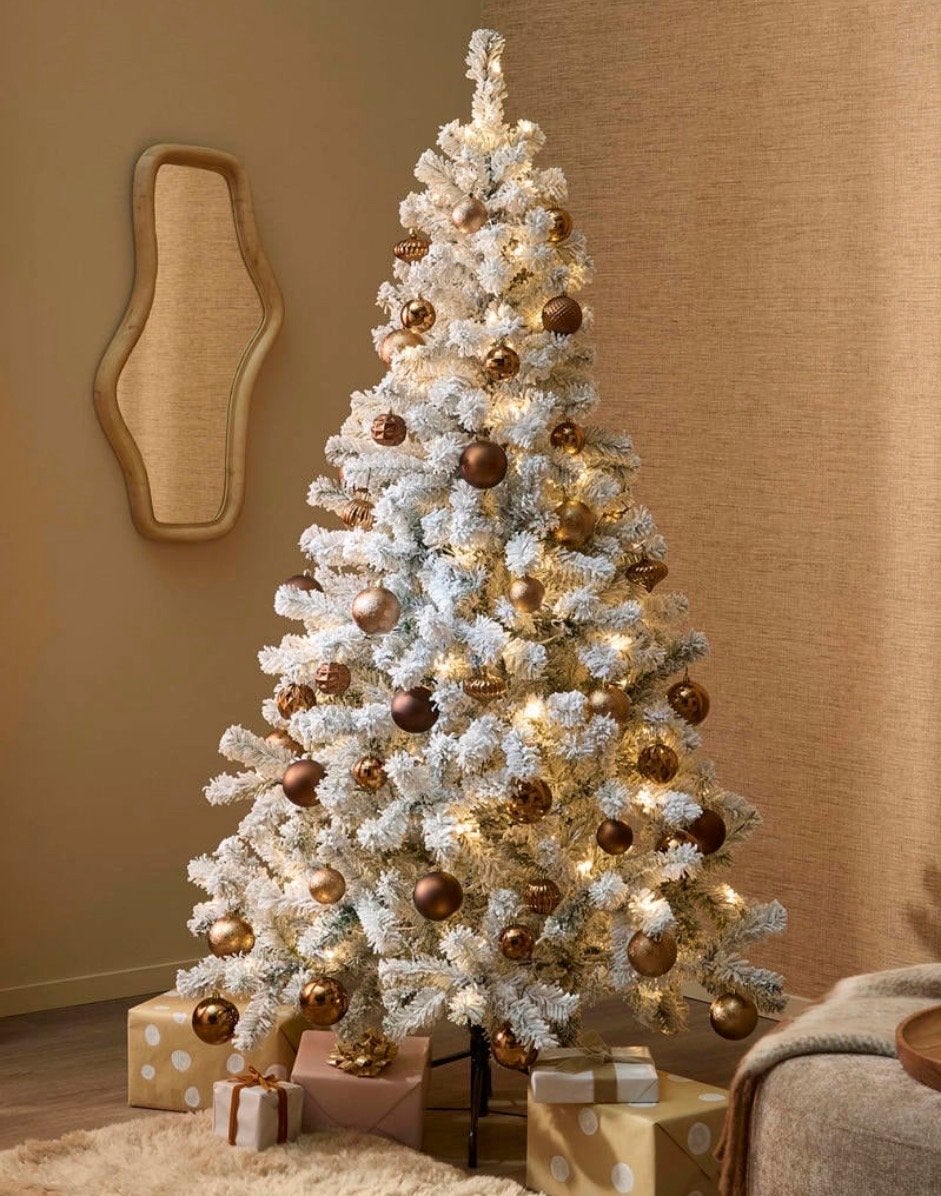 Verlichte besneeuwde kerstboom (h155xd96 cm), Diversen, Ophalen, Zo goed als nieuw