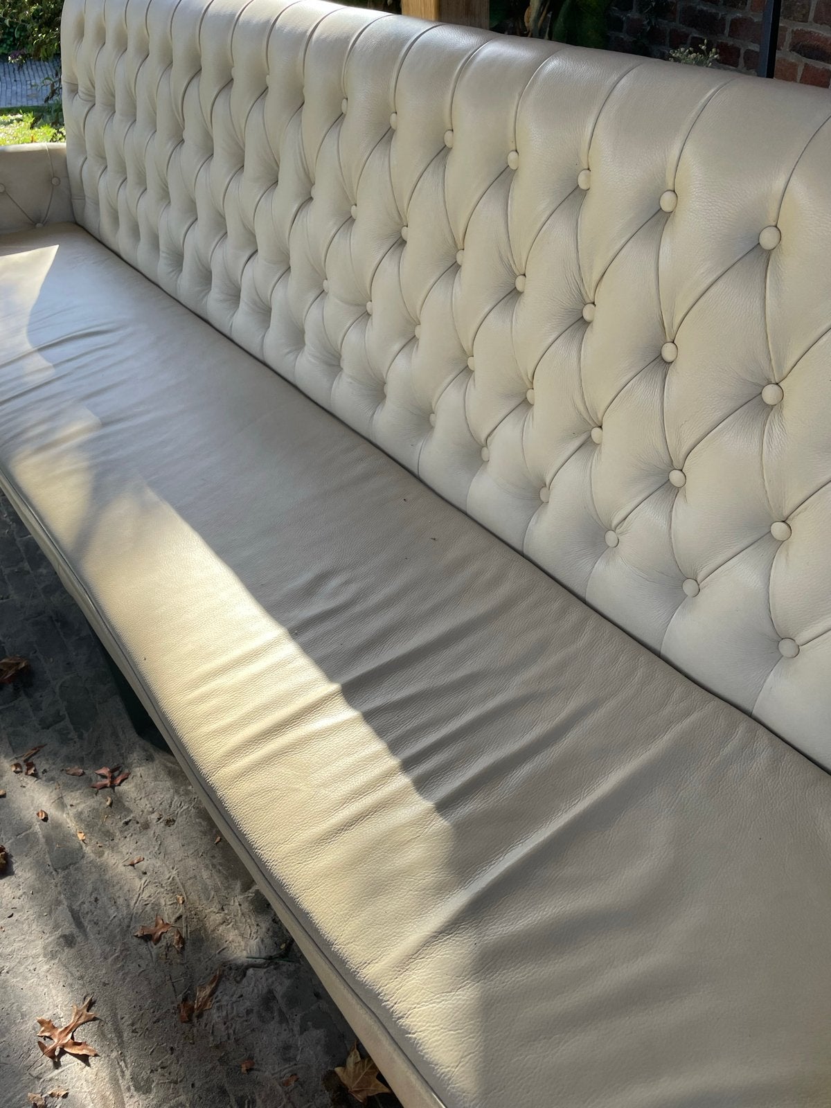 Lederen zitbank - Chesterfield stijl, Ophalen, Gebruikt, 300 cm of meer, Vierpersoons of meer