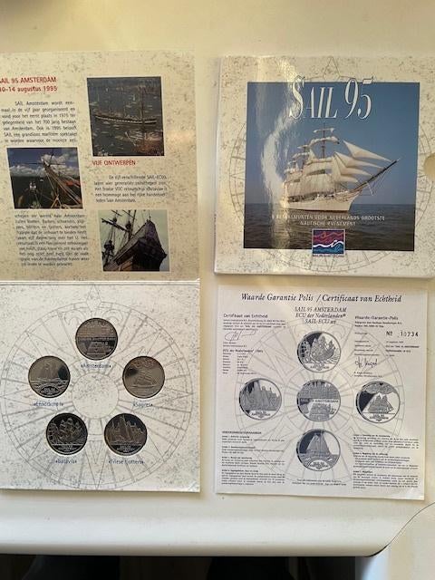 Munten sail 1995, Postzegels en Munten, Ophalen of Verzenden, Koningin Beatrix, Overige waardes, Setje