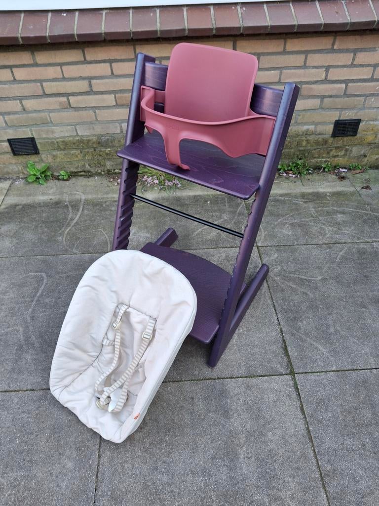 Stokke Tripp Trapp kinderstoel, met newbornset en babyset, Kinderen en Baby's, Kinderstoelen, Ophalen, Gebruikt, Meegroeistoel