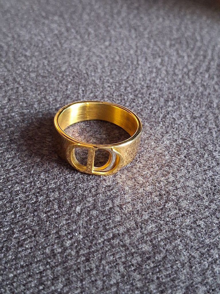 Stainless steel / rvs - ring goud kleur - maat 20, Sieraden, Tassen en Uiterlijk, Ringen, 20 of groter, IJzer of Staal, Nieuw