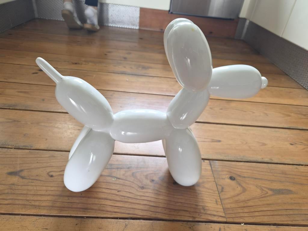 Goodyz Ballon Hond - Keramiek - Glanzend Wit - 40 cm, Ophalen, Gebruikt, Modern, Wit