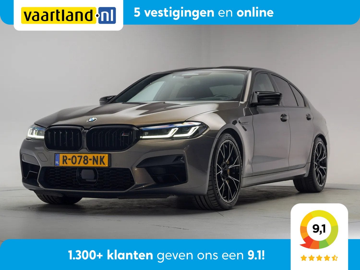 BMW M5 Competition 625pk - Orig NL - Alvitgrau! [ Keramisch, Auto's, Automaat, Gebruikt, 8 cilinders, 2000 kg