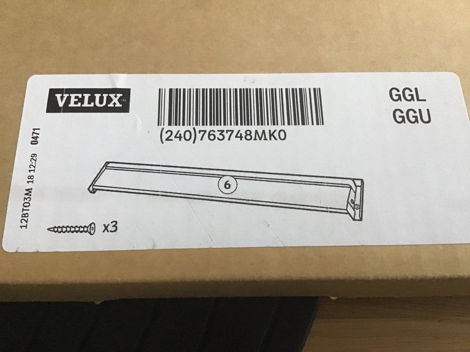 Nieuwe Velux GGL/GGU Dakraam Onderdeel (240)763748MK0, Doe-het-zelf en Verbouw, Ophalen of Verzenden, Nieuw, Dakraam, Minder dan 80 cm