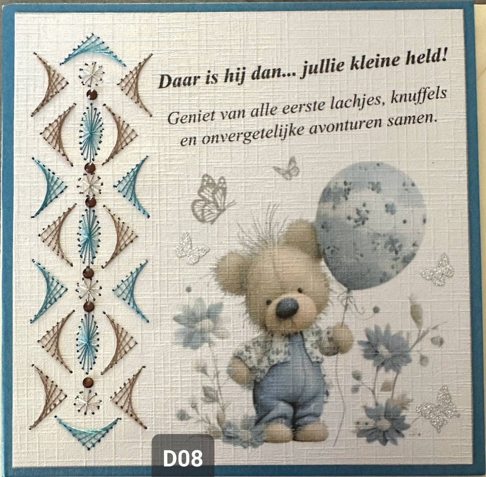 Geborduurde Wenskaarten Geboorte, Nieuw, Man of Vrouw, Info@sparklecrafts.nl, Ophalen of Verzenden