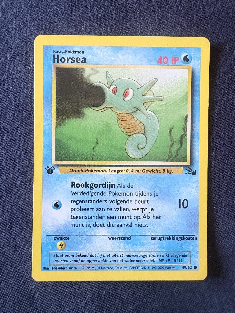 Horsea 1st Edition - Fossil 49/62 - Mint, Ophalen of Verzenden, Nieuw