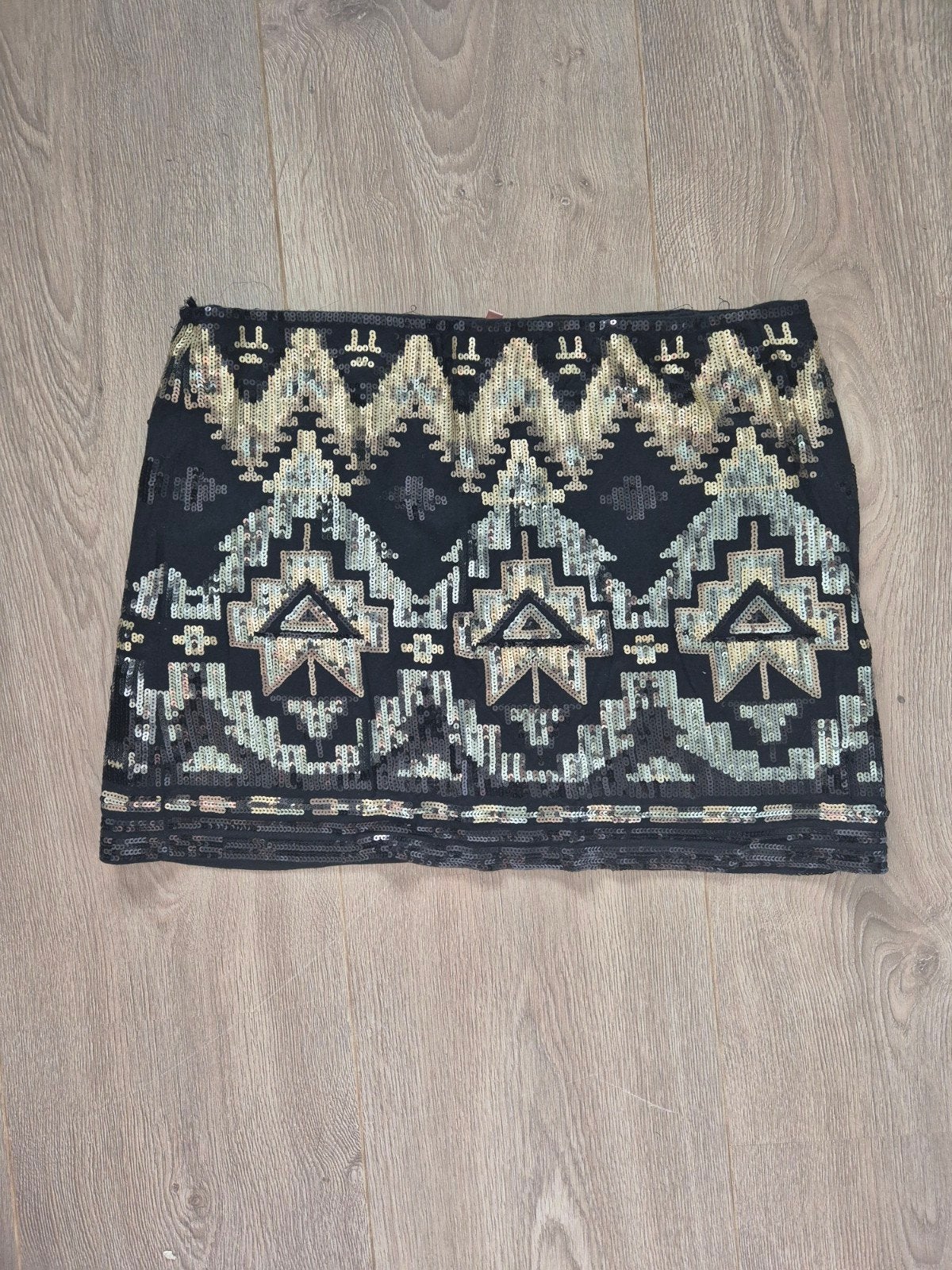 Kort rokje met pailletten zwart met goud - Mt M/L, Sweewe, Zwart, Maat 42/44 (L), Ophalen of Verzenden