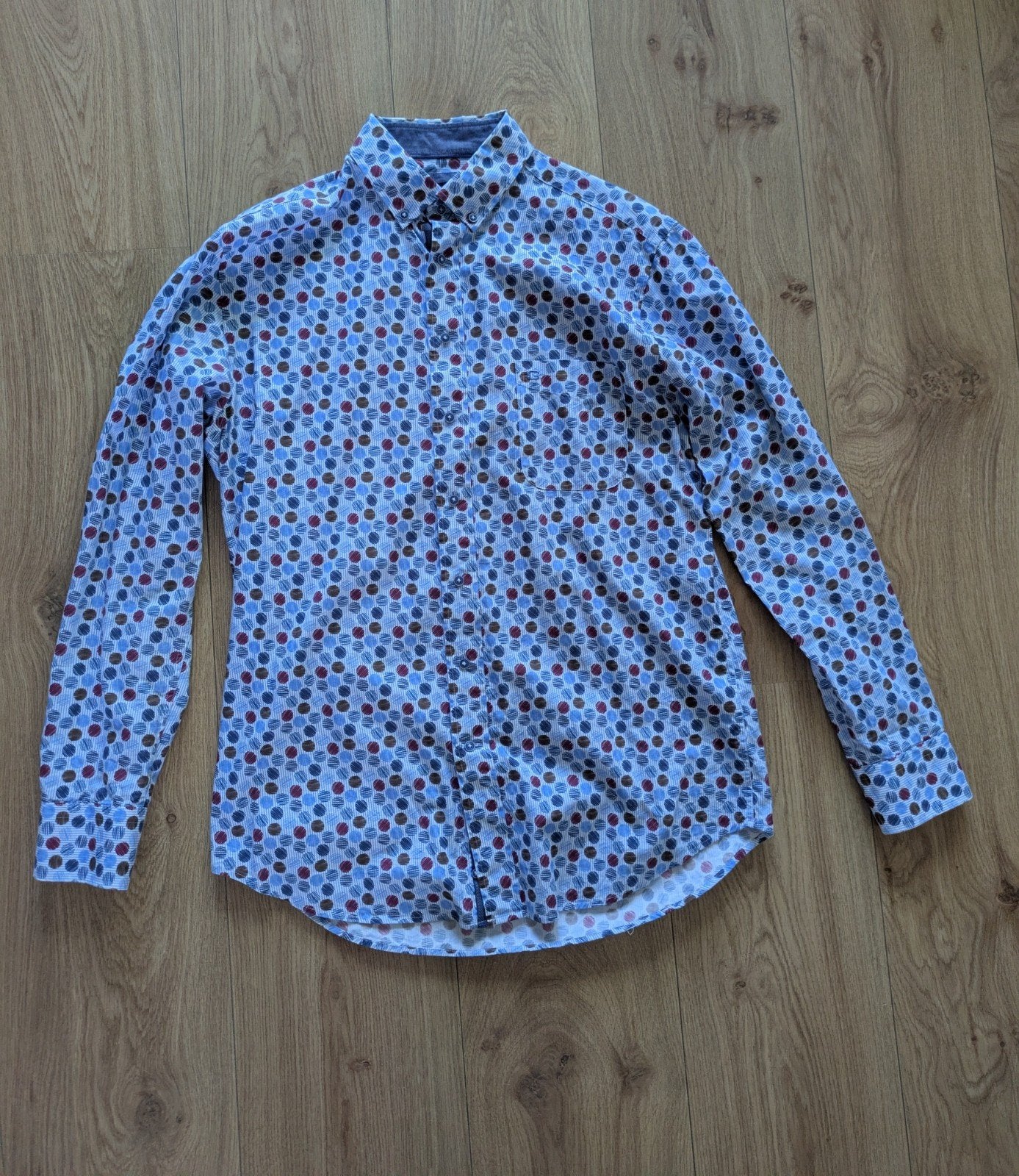 overhemden, Blauw, Zo goed als nieuw, Giordano, Halswijdte 39/40 (M)