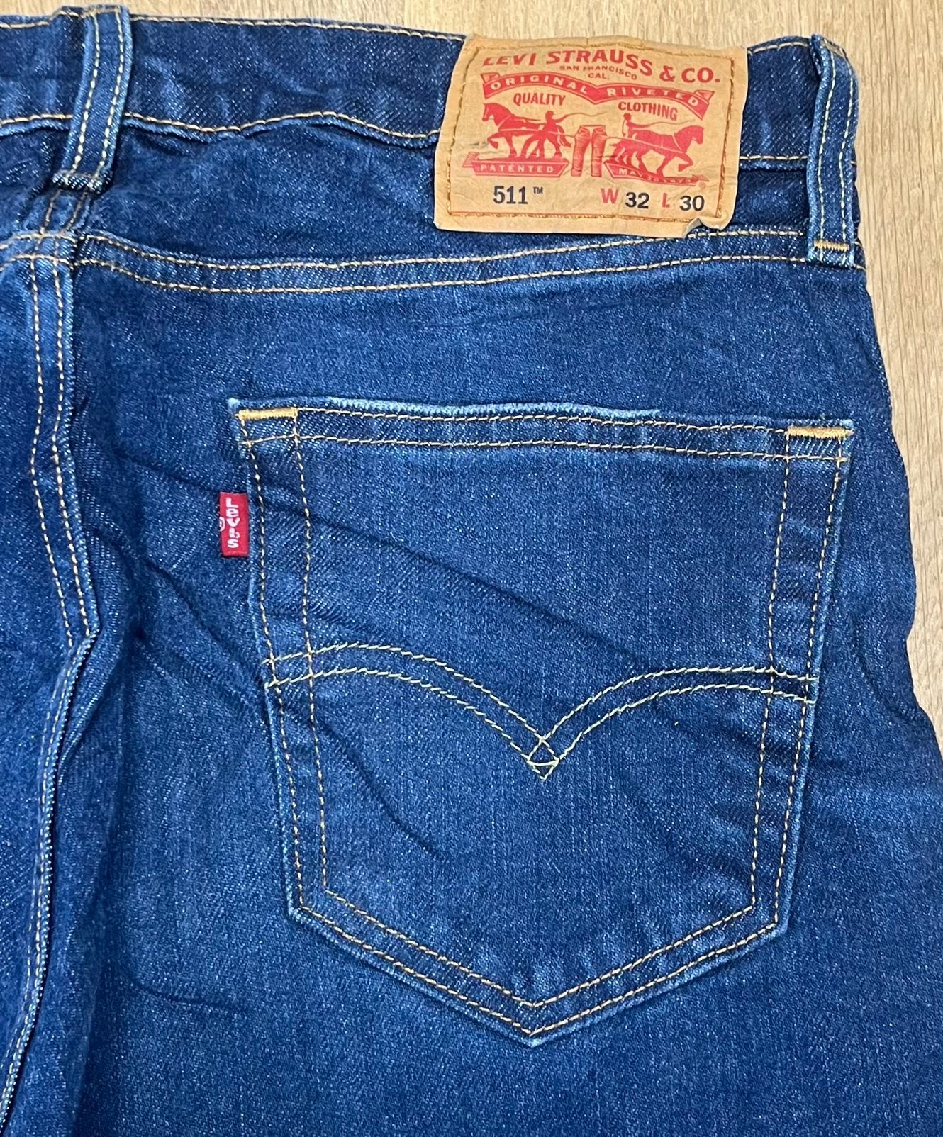 Levi’s 511 slim fit jeans marineblauw - Maat W32 L30, Ophalen of Verzenden, Zo goed als nieuw, Blauw, W32 (confectie 46) of kleiner