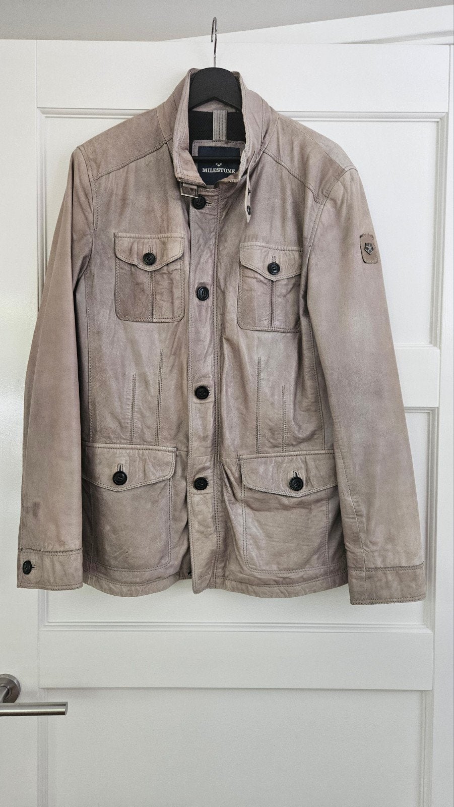 Leren heren jas, Ophalen of Verzenden, Zo goed als nieuw, Beige