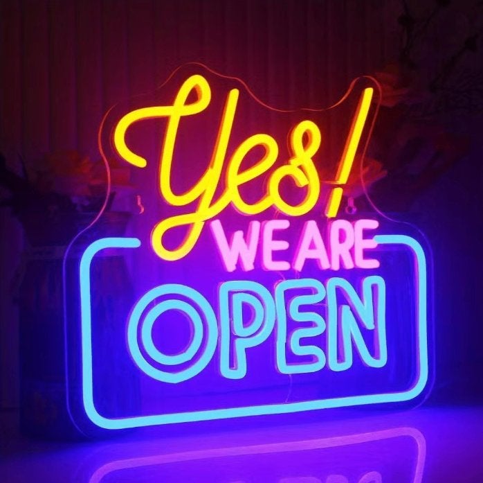 LED lamp neon stijl Yes we are Open (34.5 x 30cm)