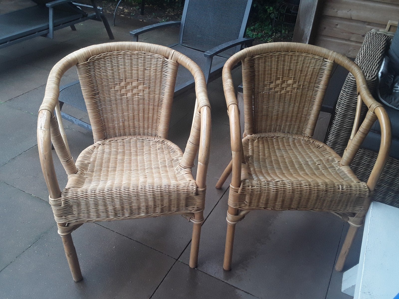 rotan stoelen, Huis en Inrichting, Stoelen, Ophalen, Bruin, Twee