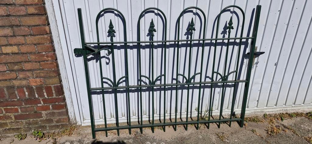 Mooi groen smeedijzeren poort/ tuinhek, Tuin en Terras, Ophalen, Gebruikt, IJzer, Sierhekwerk