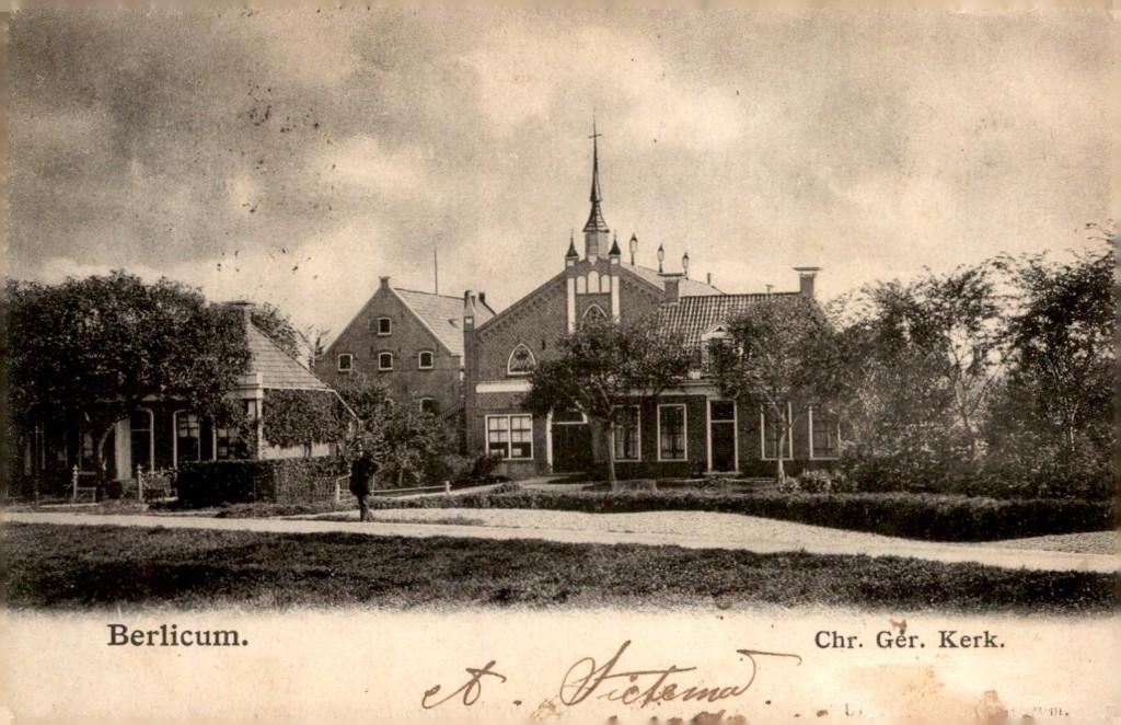 Berlicum Zicht op het dorp gereformeerde kerk, Verzamelen, Ansichtkaarten | Nederland, Verzenden, Voor 1920, Gelopen, Noord-Brabant
