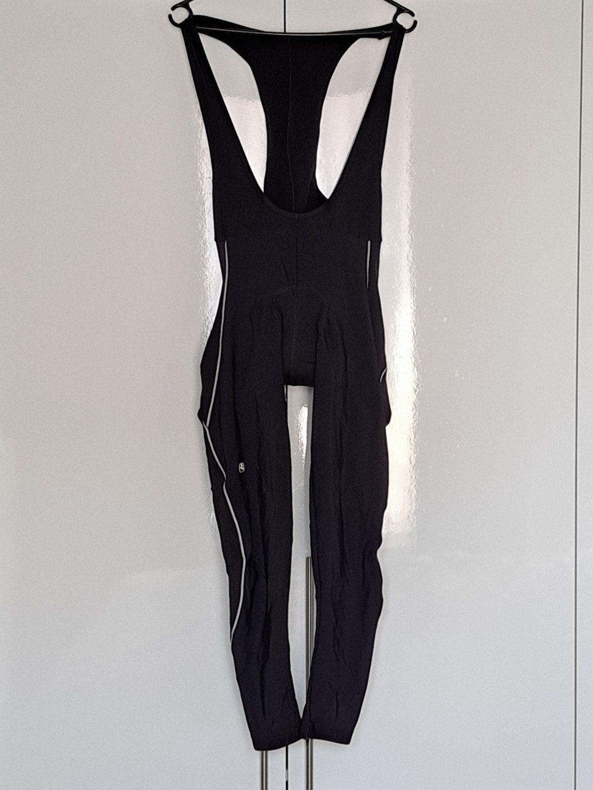 GIORDANA Zwarte fietsbroek met bretels - Maat L, Ophalen of Verzenden, Zo goed als nieuw, Kleding