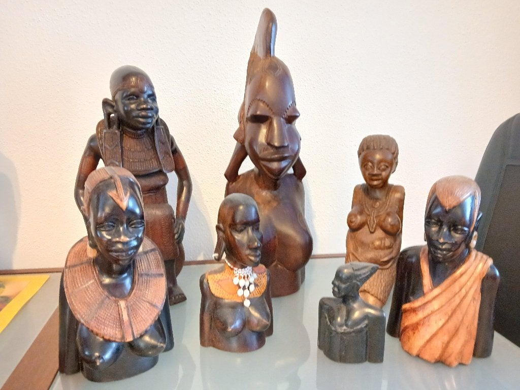 verzameling afrikaanse houten beelden, Antiek en Kunst, Kunst | Beelden en Houtsnijwerken, Houtsnijwerk, Ophalen of Verzenden