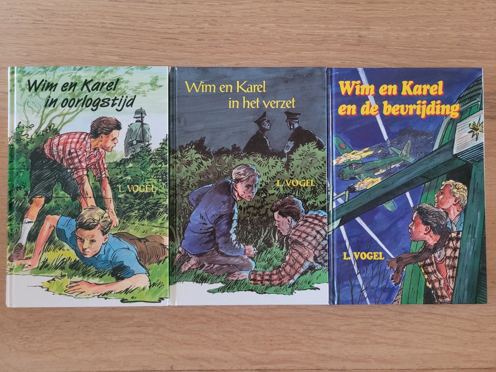 Wim en Karel trilogie, L Vogel, chr spannend 2e Wereldoorlog, Boeken, Kinderboeken | Jeugd | 10 tot 12 jaar, Ophalen of Verzenden