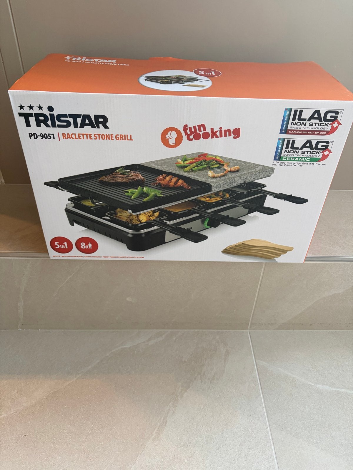 Tristar PD-9051 Raclette Stone Grill 5-in-1 - Nieuw in doos, Ophalen, Nieuw