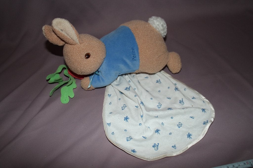 Pieter konijn peter rabbit knuffel knuffeldoekje - 22cm, Gebruikt, Overige merken, Overige karakters, Konijn