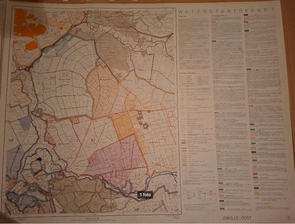 kaart zwolle oost, Gelezen, Ophalen of Verzenden, Landkaart, 1800 tot 2000