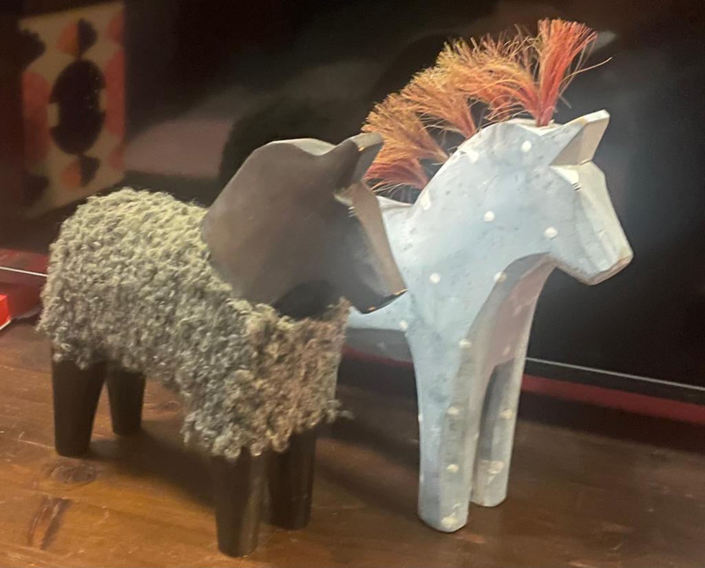 Ikea houten Dalapaarden, Verzamelen, Ophalen of Verzenden, Gebruikt, Paard, Beeldje of Figuurtje
