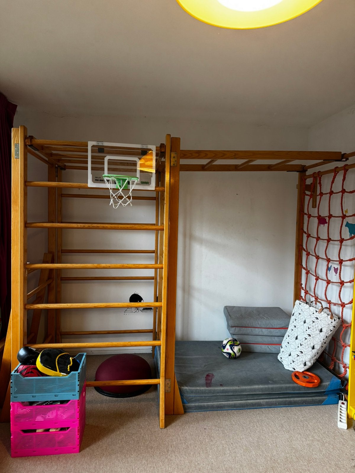 Klimtoren, evenwichts balk en glijbaan  voor op kinderkamer, Sport en Fitness, Ophalen, Gebruikt