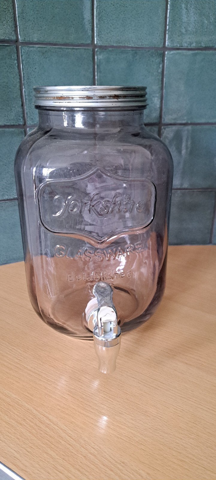 Glazen watertap met kraantje - Yorkshire Glassware, Ophalen