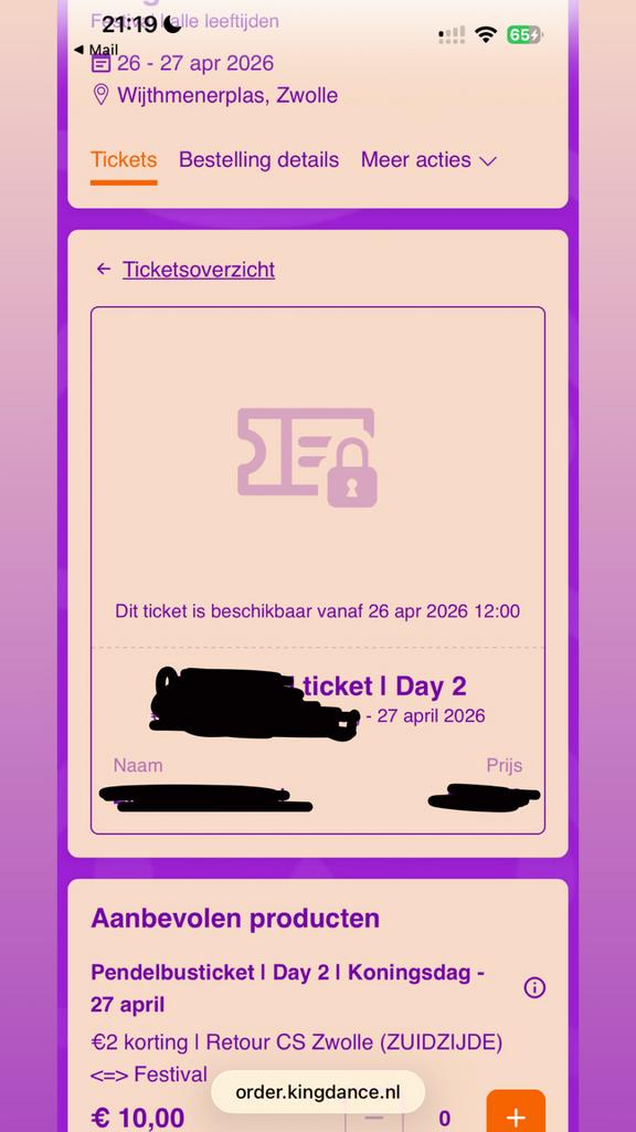 kingdance kaartje dag 2, Tickets en Kaartjes, Evenementen en Festivals, Eén persoon