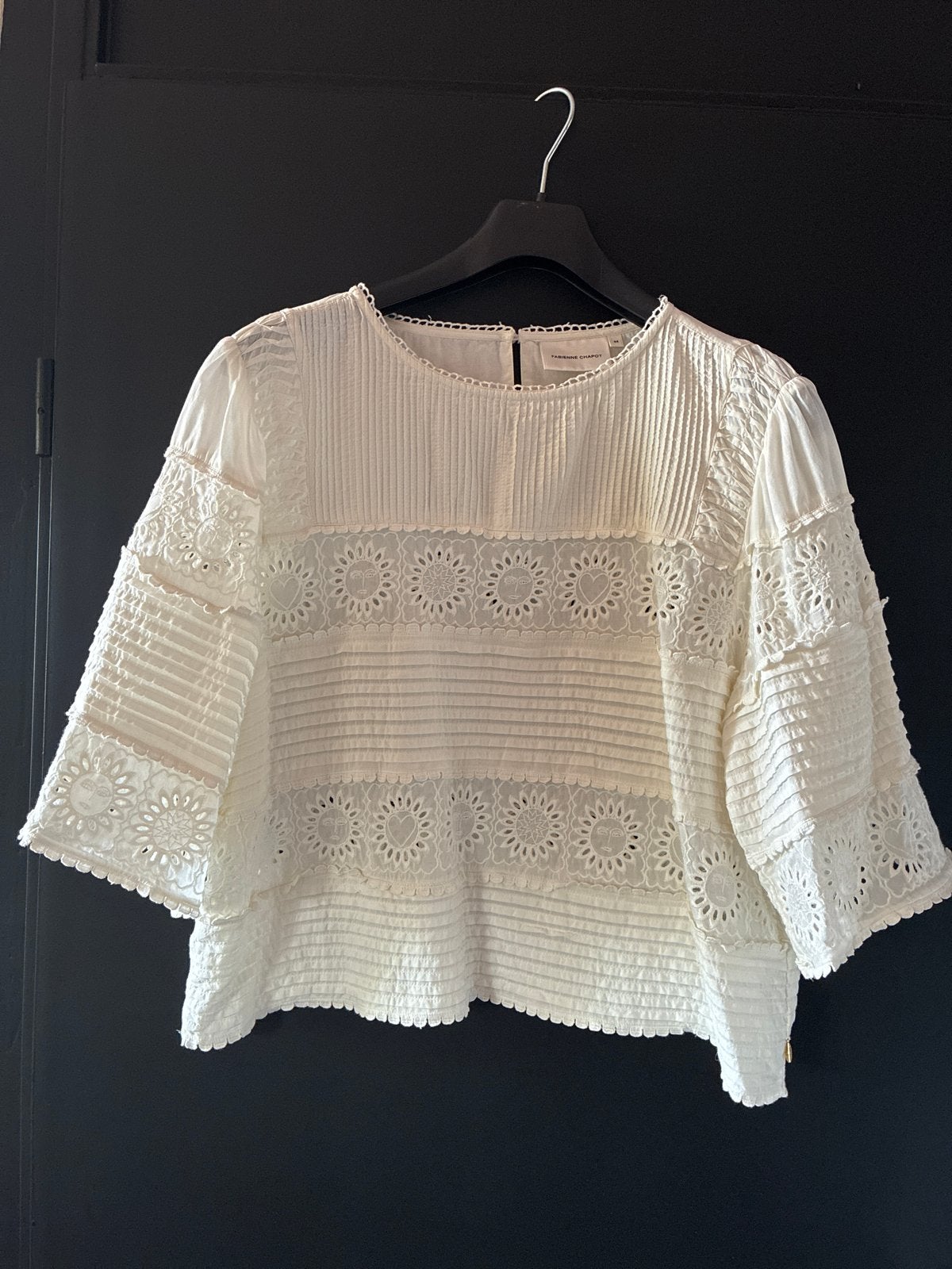 Fabienne Chapot blouse met borduursels - Maat 44 (L), Ophalen of Verzenden, Zo goed als nieuw, Maat 42/44 (L), Wit