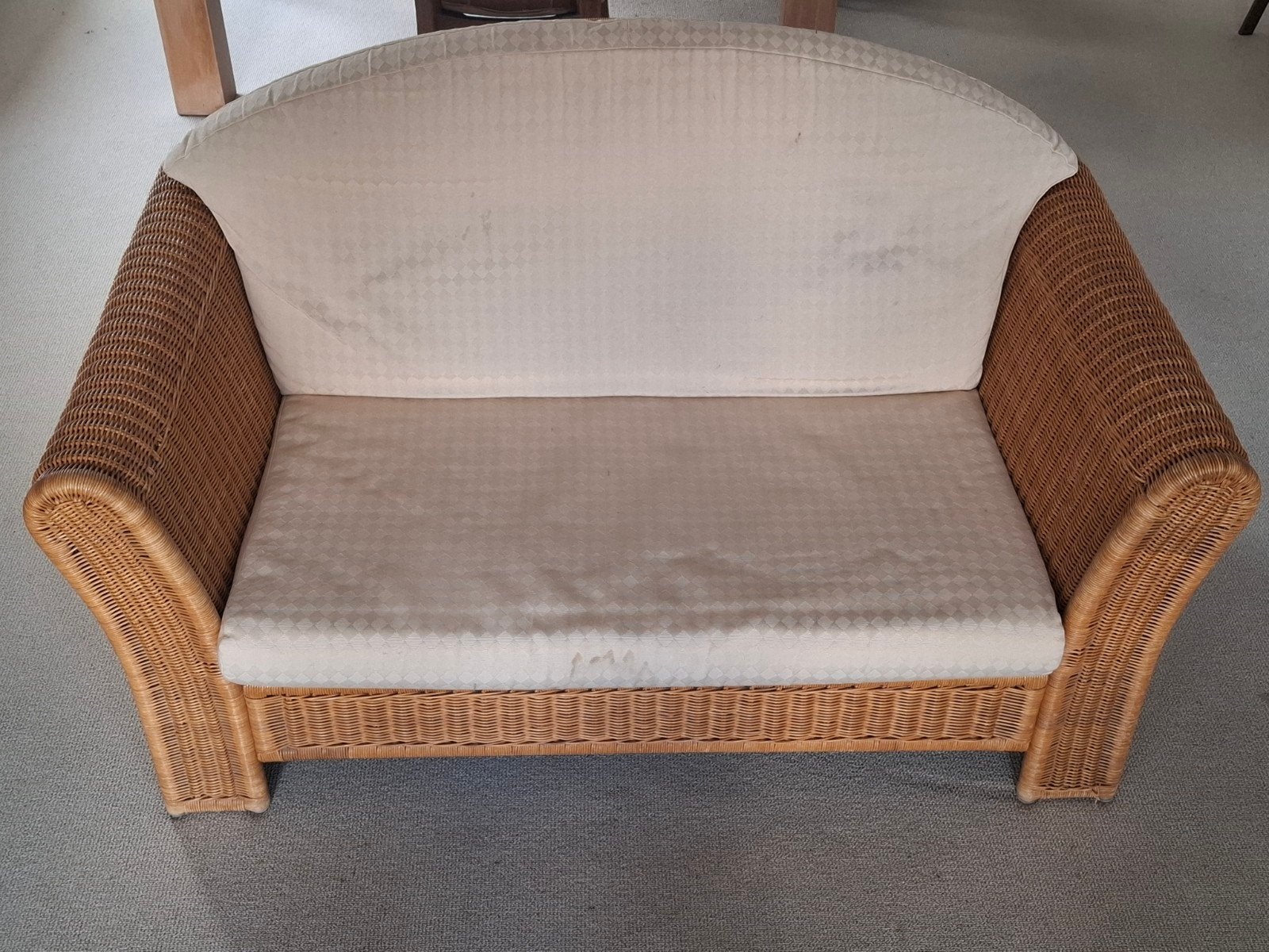 Mooie rieten 2-persoons bank!, Ophalen, Gebruikt, Minder dan 75 cm, Tweepersoons