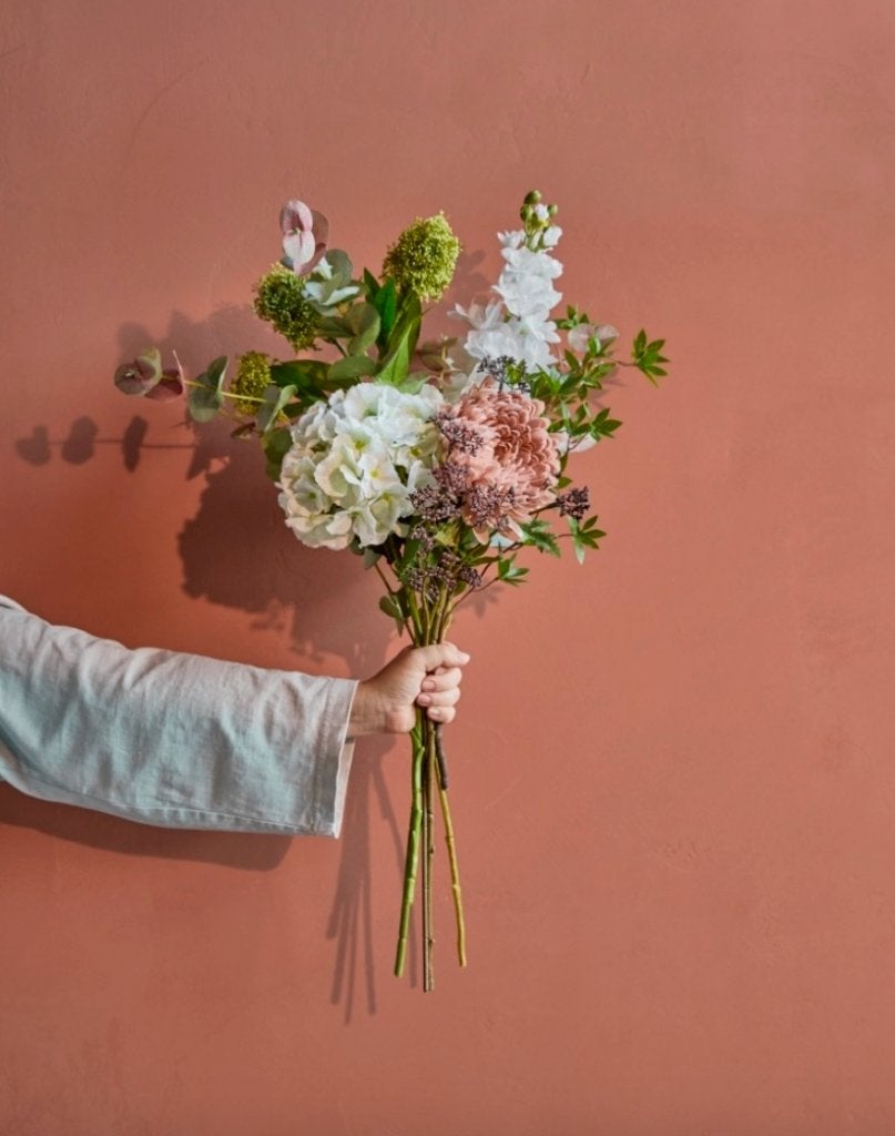 House Doctor HDWild Cream kunstbloemen boeket nude groen wit, Binnen, Roze, Nieuw, 82 cm