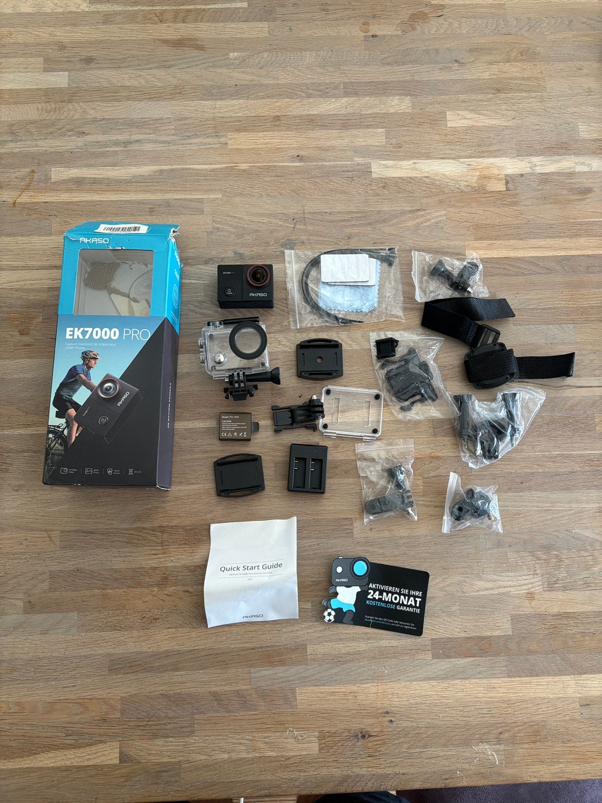 AKASO EK7000 Pro 4K Action Camera – Compleet met Accessoires, Ophalen of Verzenden, Zo goed als nieuw, Overige merken