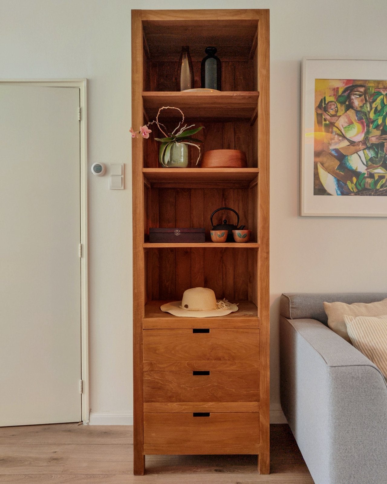 Massief teak houten kast, Ophalen, Zo goed als nieuw