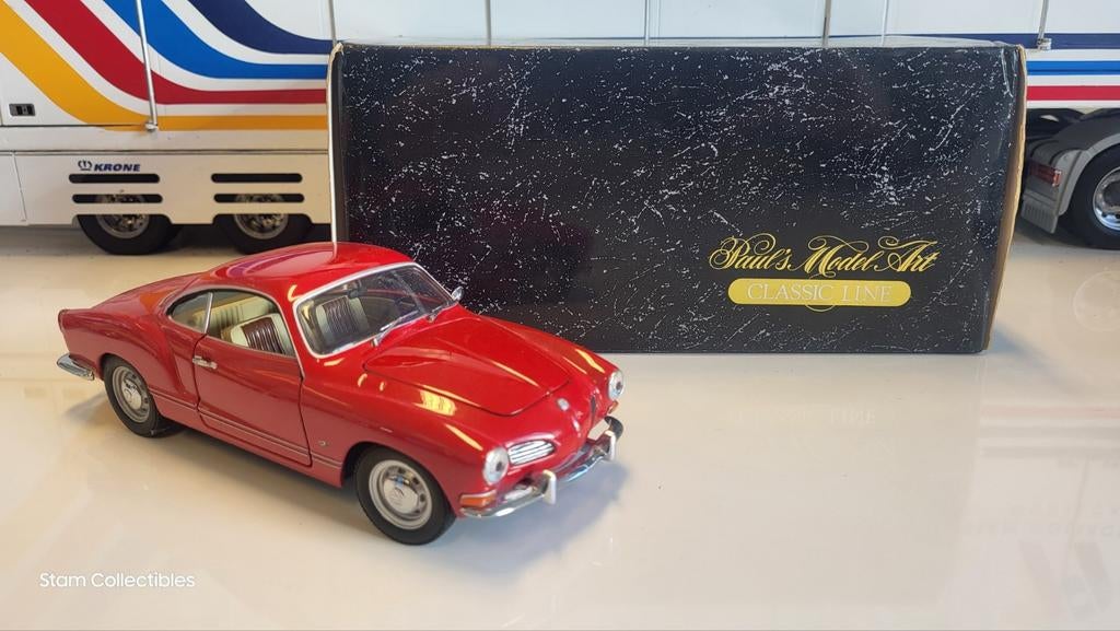 Minichamps Volkswagen Karmann Ghia Red - 1967, Hobby en Vrije tijd, Modelauto's | 1:24, Gebruikt, Auto, Overige merken, Ophalen of Verzenden