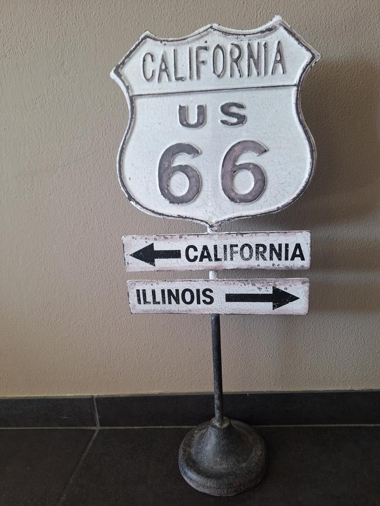 Route 66 California US bord - Decoratief, Ophalen, Vintage, Gebruikt, Metaal
