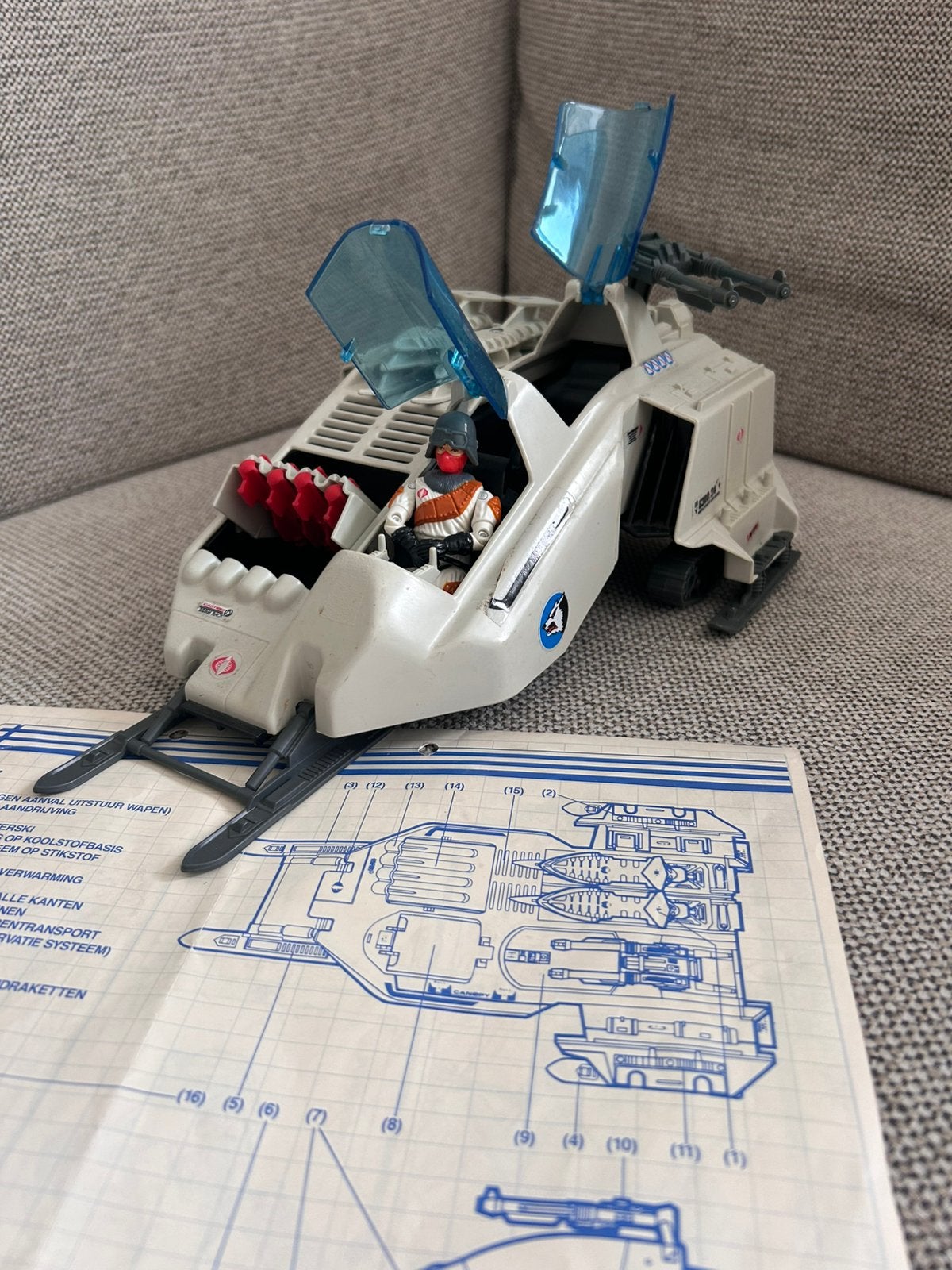 Vintage G.I. Joe Cobra W.O.L.F. – Met Handleiding & Figuur, Ophalen of Verzenden, Gebruikt