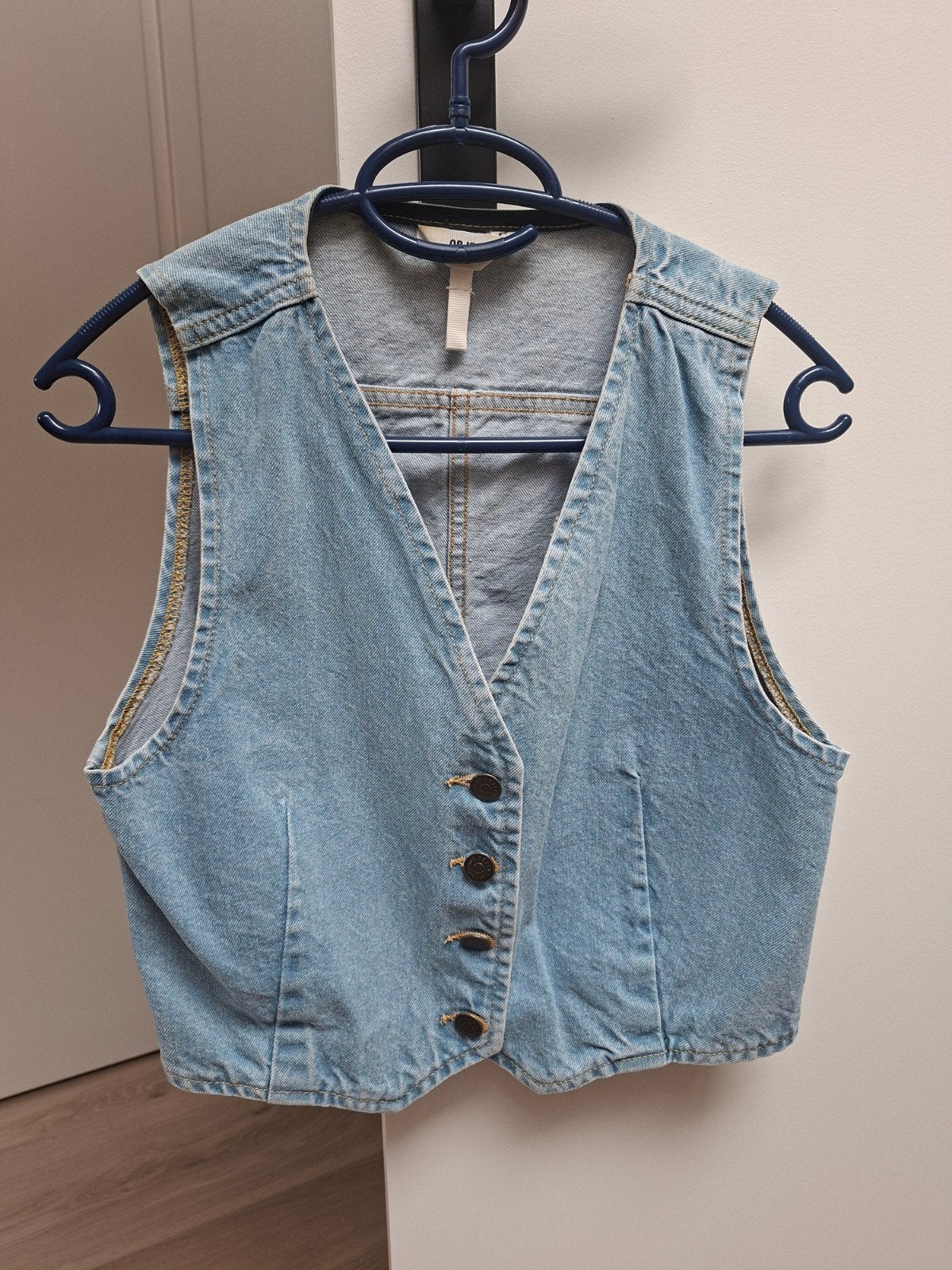 Als NIEUW denim gilet / bodywarmer Object - maat XS 34, Kleding | Dames, Blauw, Object, Ophalen of Verzenden, Zo goed als nieuw