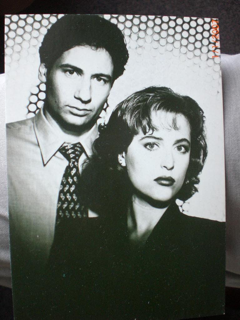 kaart Gillian Anderson David Duchovny ( the X - Files, Verzamelen, Ophalen of Verzenden, 1980 tot heden, Ongelopen, Sterren en Beroemdheden