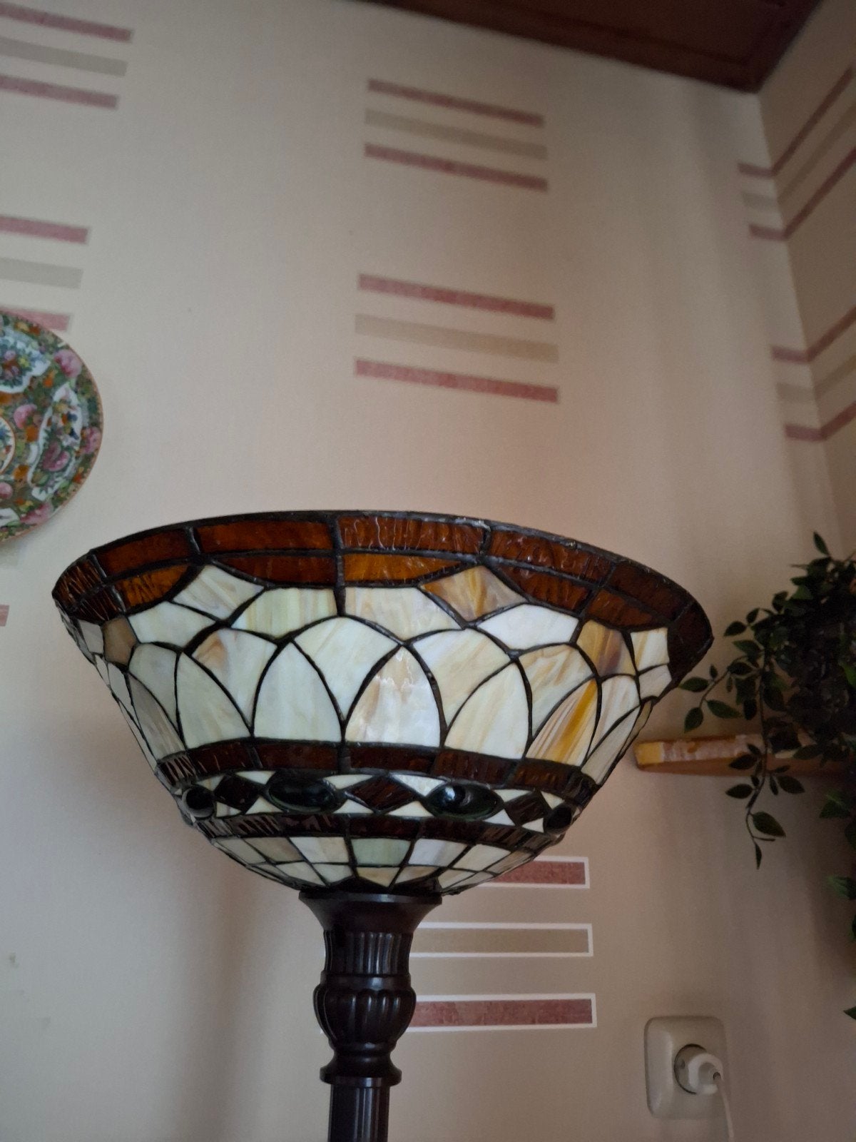 Staande schemerlamp  glas in lood, Ophalen, Zo goed als nieuw, Glas, 150 tot 200 cm
