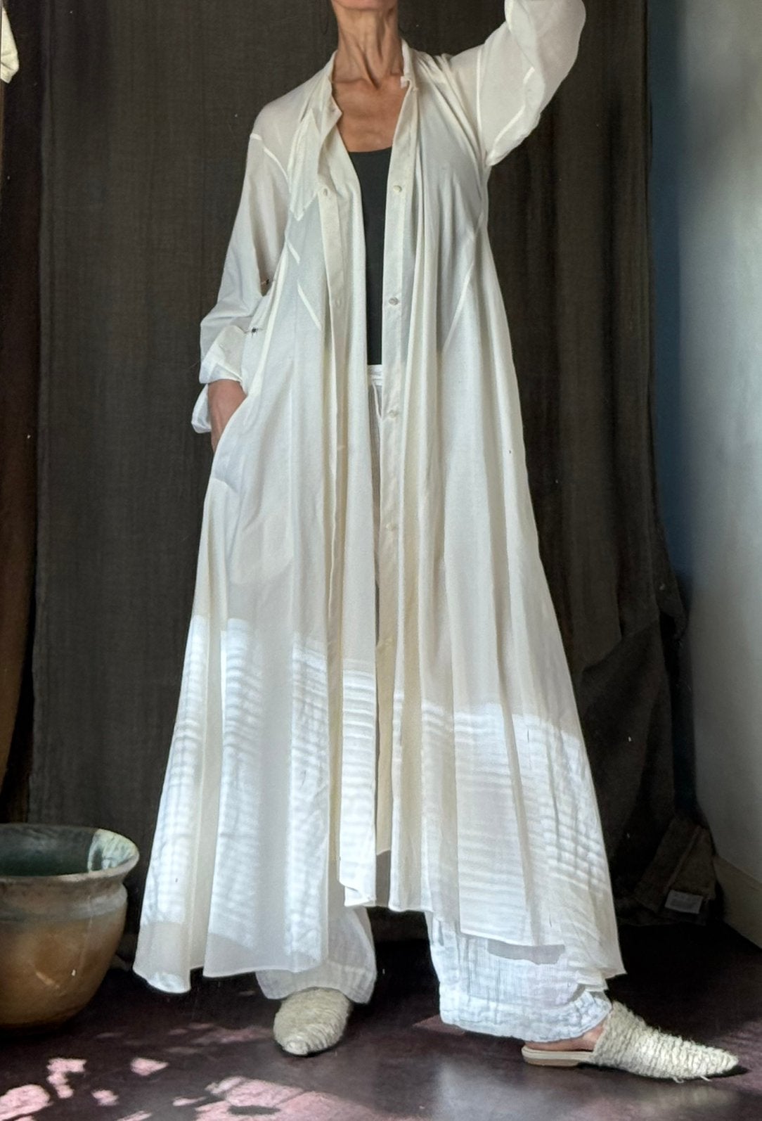 Highend designer Quira shirt dress coat vib 36/38 runway, Ophalen of Verzenden, Zo goed als nieuw, Wit, Onder de knie