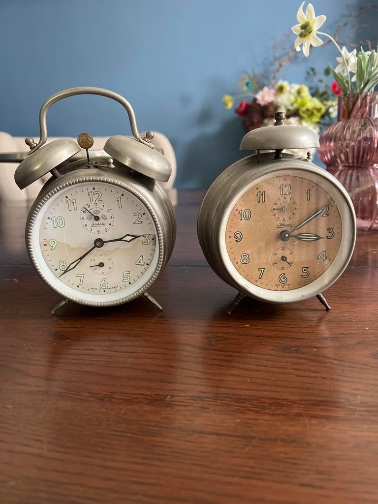 Vintage wekkers - Set van 2 antieke wekkers, Ophalen of Verzenden
