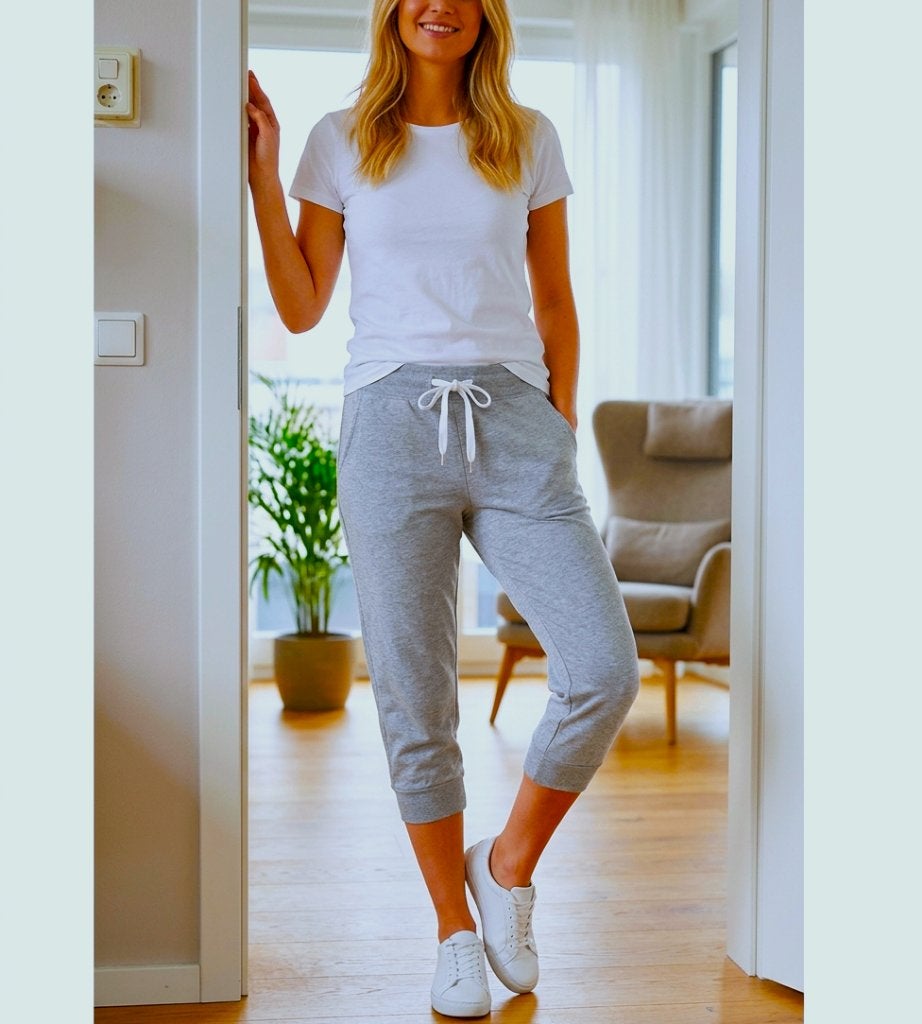 lichtgrijze capri sweatbroek-maat 36/38, Kleding | Dames, Ophalen of Verzenden, Driekwart, Maat 36 (S), Grijs