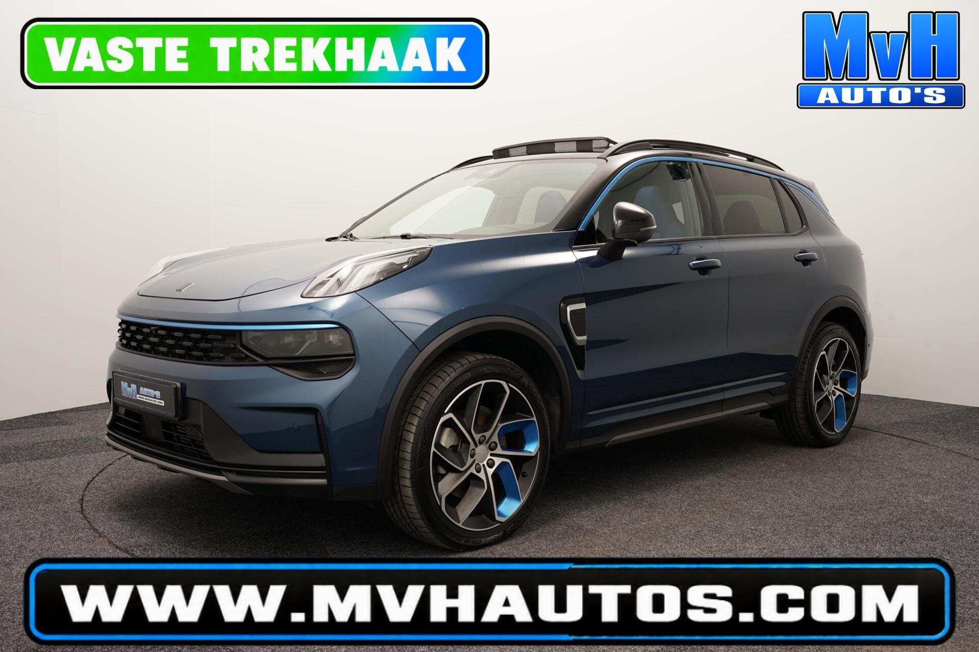 Lynk & Co 01 1.5 PHEV|TREKH|ZWARTE.HEMEL|360ºCAM|PANO|SOH94, Auto's, Stof, Met garantie (alle), Blauw, Plug-in hybride